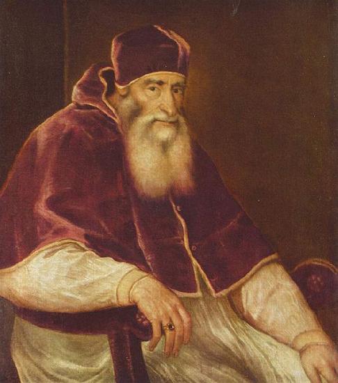TIZIANO Vecellio Portrat des Papst Paul III. Farnese oil painting image